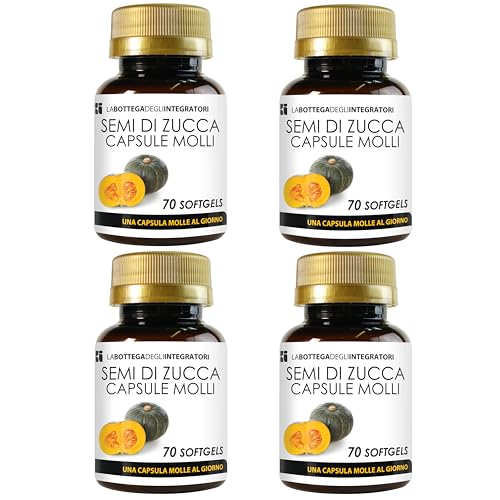 Semillas de Calabaza 280 Cápsulas Blandas | Cápsulas Blandas con Aceite Prensado en Frío Estandarizado en Omega 3, Omega 6 y Omega 9, Ácido Linoleico y Ácido Oleico | 1 Cápsula Blanda al día