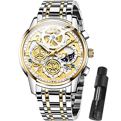 Image of OLEVS Watch Men Stainless Steel Watches Luxury Chronograph Men Wrist Watch | Multifunction,Diamond, Date, Business, Classic,Dress Watch for Men, Gift for Men, reloj de Hombre