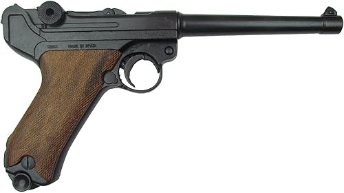 Denix P-08 Alemán Luger Naval Guerra Mundial-I Guerra Mundial-Segunda Guerra Mundial Réplica No Disparo Pistola Mango de Madera