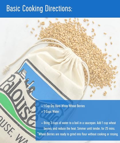 Image of Palouse Brand Certified Glyphosate Residue Free | Hard White Wheat Berries | 36 LBS | Family Farmed in Washington State