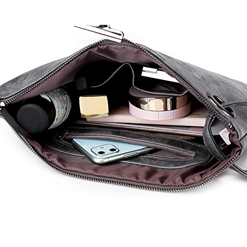 Image of DIHKLCIO Evening Bags Purse Envelop Clutch Chain Shoulder Womens Wristlet Handbag Foldover Pouch black