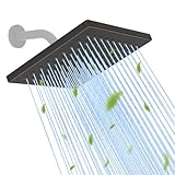 Hibbent Dicker Metall-Regenduschkopf, 15,2 cm Hochdruck-Regenduschkopf, Badezimmer-Wasserfall-Duschköpfe, fester Duschköpfe mit verstellbarem Messing-Kugelgelenk, ölgeriebene Bronze