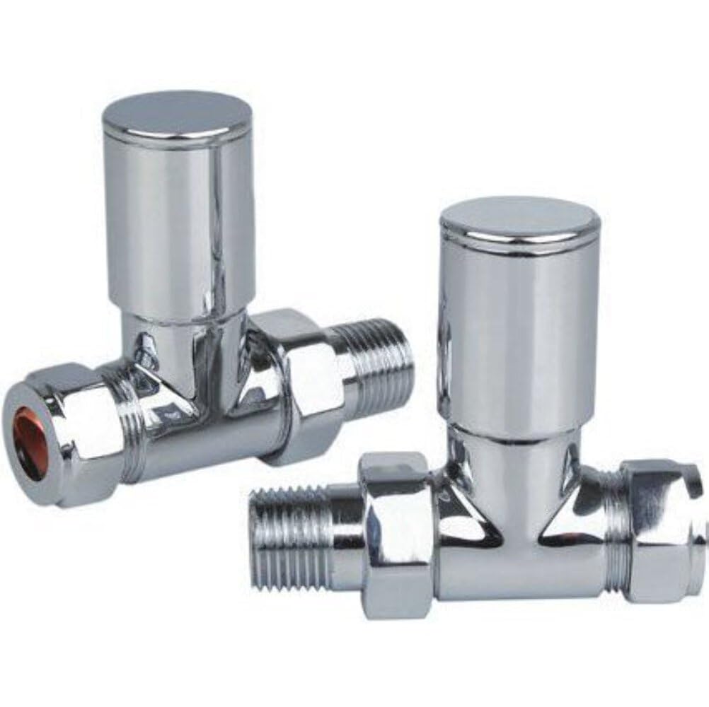 Reina Portland Straight Steel Radiator & Towel Rail Valve Chrome Polished