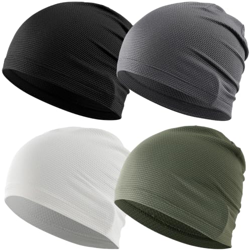 Image of WTACTFUL 1-2-4 Pack Cooling Skull Cap Men Women, 3D Mesh Breathable | Moisture-Wicking, Quick-Drying, Lightweight, Deep Fit for Long Hair & Braids, Hard Hat Liner, Motorcycle Cycling