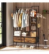 Amazon｜Naotico ハンガーラック 引き出し付き 洋服ラック キャスター