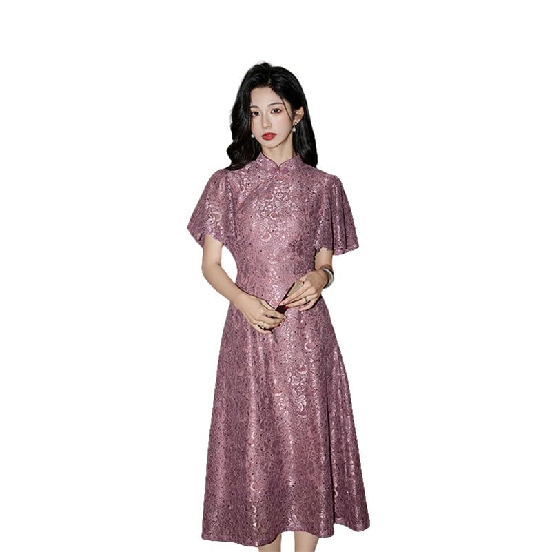 Cheongsam femme en chenille anti-transpirant et confortable pour l'été