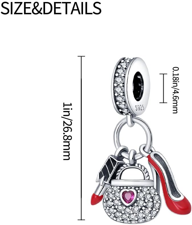 KUNSIR Charms Beads fits Pandora Charm bracelets for Woman 925 Sterling Silver Dangle Pendant Bead Jewelry Beads Gifts Happy Birthday Charms for Women Bracelet&Necklace - Image 6