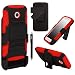 Moto E (1st Gen.) Case, E LV Motorola Moto E (1st Gen.) Case Cover Rugged Armor Shell Holster Case with Kick-Stand Belt Swivel Clip for Moto E (1st Gen.) XT1021 / XT1022 / XT1025 with 1 E LV Stylus [NOT COMPATIBLE WITH MOTO E (2ND. GEN.) - RED