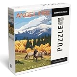 Lantern Press Angel Fire, New Mexico, Elk and Mountains 1000 Piece Jigsaw Puzzle for Adults, Made in USA with Reference Poster
