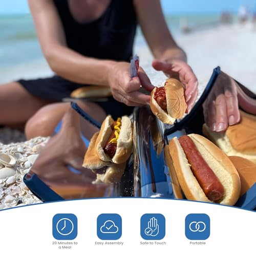 Kompaktes Camping-Kochgeschirr-Set mit faltbarem Herd & Solarofen, ideal für Wander- und Überlebensausrüstung, tragbar für 1-2 Mahlzeiten