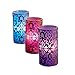 Price comparison product image UKayed ® Hand Crafted Flameless Colour Changing Mood Candles - 3 Pack - Scented - Detailed Printed Design -