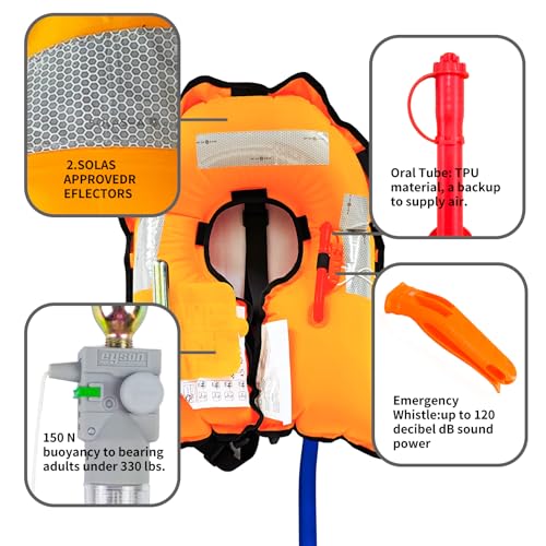 Image of Automatic Inflatable Life Jacket|Life Vest for Adults|PFD Low Profile|Supports up to 330 lbs