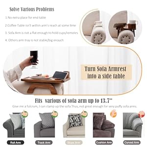 Nnewvante Couch Cup Holder Tray, 3 in 1 Large 15.36"x9.85" Acacia Wood Sofa Arm Clip on Tray Table with 360°Rotated Phone Holder on Armrest Nnewvante Couch Cup Holder Tray 3 in 1 Large 1536×985 Acacia Wood Sofa Arm Clip on Tray Table with 360Rotated Phone Holder on Armrest