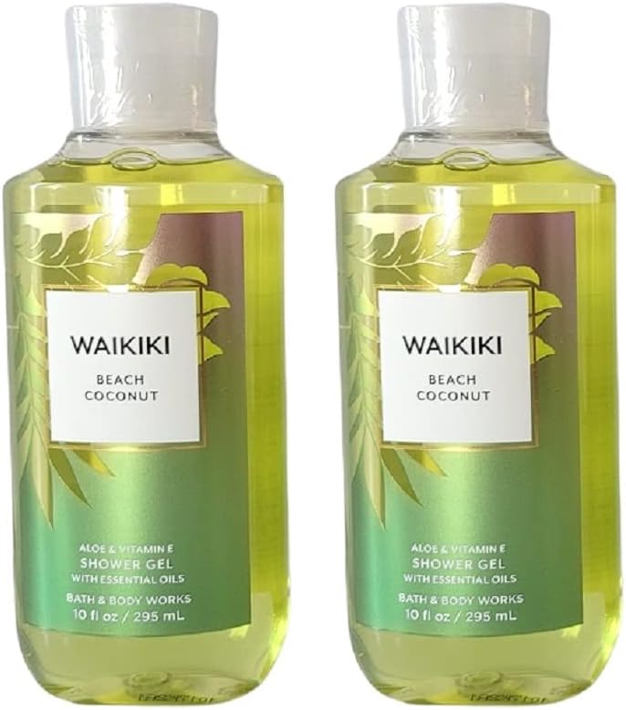 Bath & Body Works Shower Gel Gift Sets For Women 10 Oz 2 Pack (Waikiki Beach Coconut)