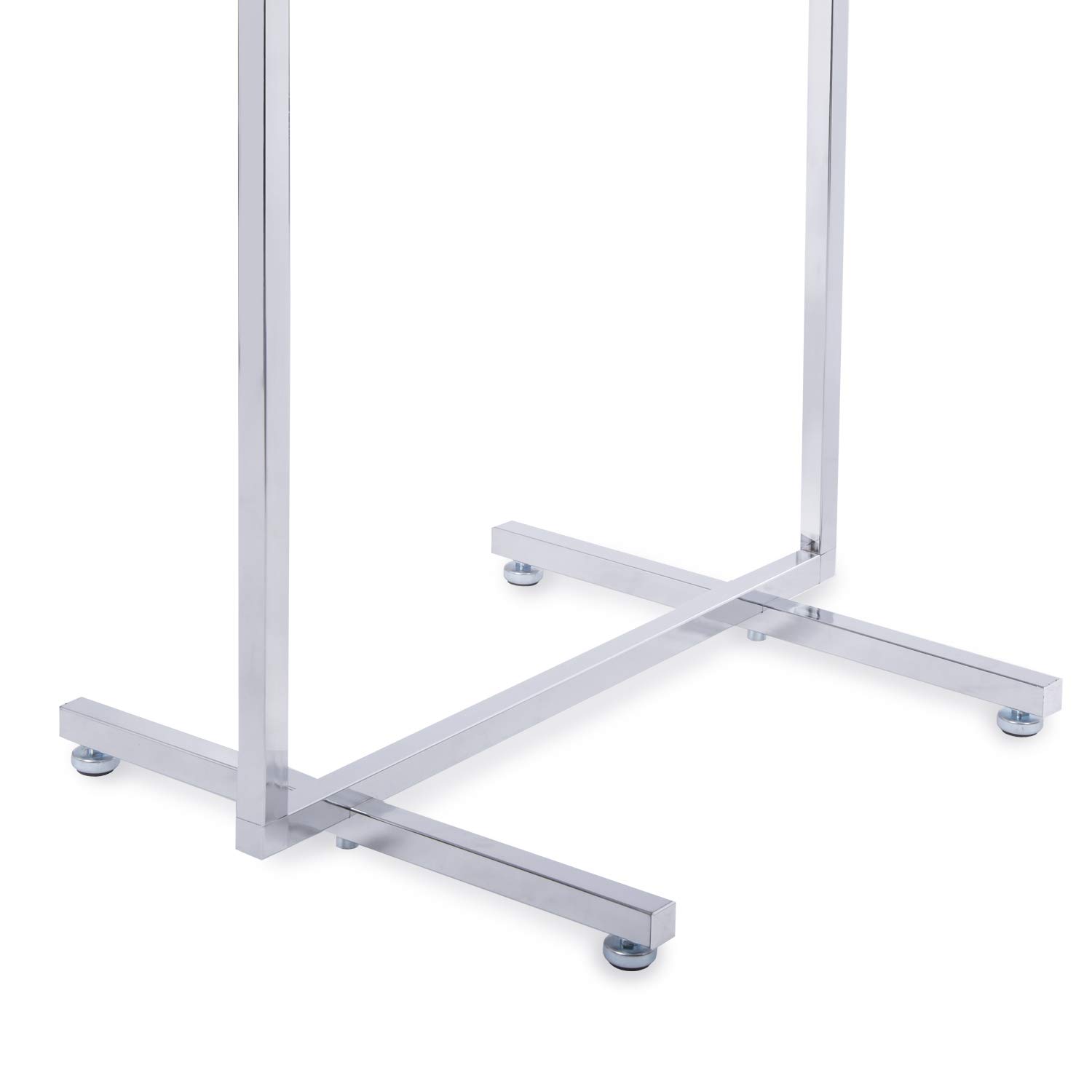 Mittelraumständer Kleiderständer B71 x H154 x T54cm Vierkantrohr verchromt | sehr stabiler Profi-Textilständer mit Stellfüßen für Bekleidungsgeschäfte u. Boutiquen | einfach und schnell aufgebaut