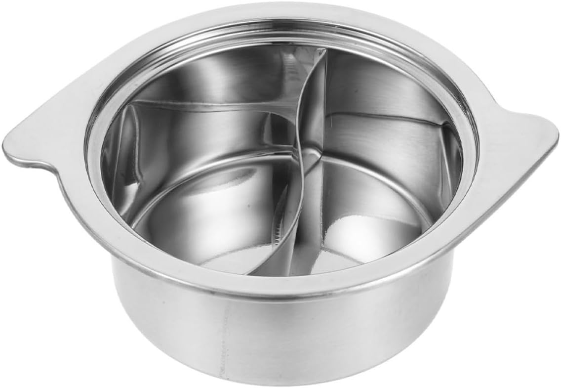 Stainless Steel Divided Hot Pot for Kitchen Dual Flavor Cooking