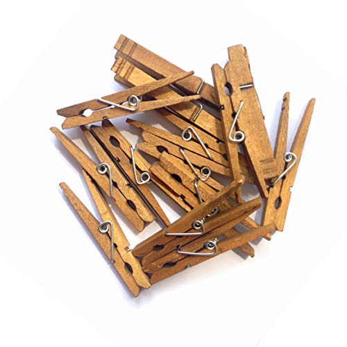 Lwr Crafts Wooden Large Clothespins 3-5/16" 8.4Cm 30 Pieces Per Pack (Jacobean) #TOP2