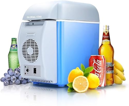 GLORIAL STAR Portable 7L ABS Multi Function Auto Car Mini Fridge Travel Refrigerator Home Cooler Freezer Warmer for Travel Lover Long Journey (FD-8)