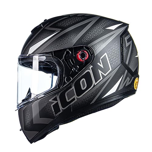 Capacete Moto Fechado Peels Icon Fast Preto Fosco Branco (58)