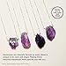 Joyfulmuze Raw Amethyst Necklace, Natural Energy Healing Stone, Purple Pendant Crystal, Sterling Silver Chain, Handmade Jewelry for Women and Man, Dainty Birthday Gift, 18 inches