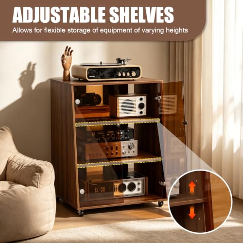 4-Tier-Media-Cabinet-with-LED-Backlight-Wheels-Glass-DoorsAudio-Rack-with-Adjustable-ShelvesMedia-Audio-Tower-Cabinet-for-Vinyl-Record-Player-Stereo-Receivers-Audio-Gear