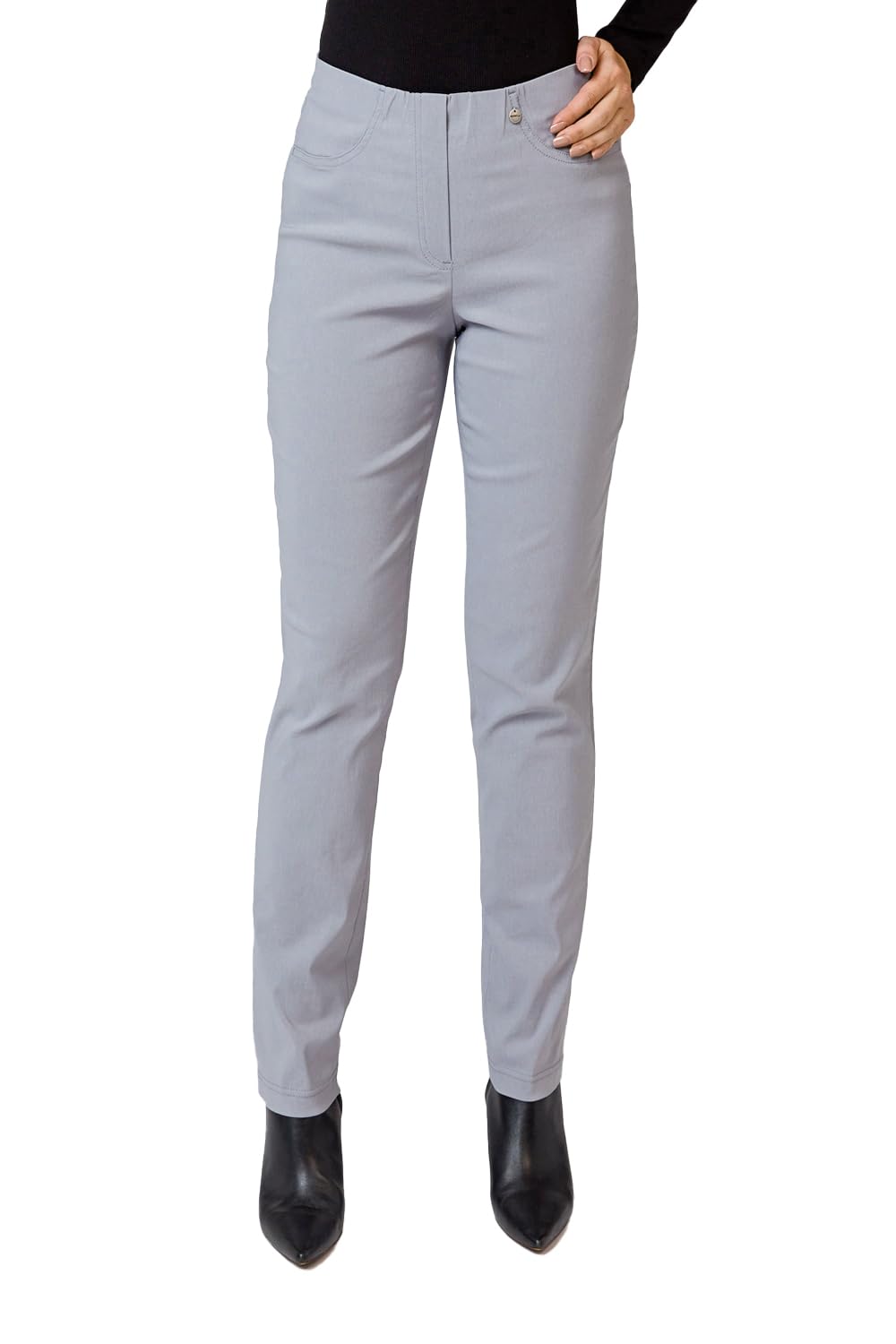 Robell Style Bella Damenhose in Kurzgröße, hohe Taille, Bengaline-Stoff | Robell Style Bella Damenhose in Kurzgröße: Bengaline-Stoff. Eine komfortable und vielseitige Wahl für Alltag und Freizeit.