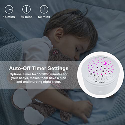 Housoly Baby Sleep Soother, White Noise Rechargeable Baby Projector Night Light, Portable Sound Machine with 18 Soothing Sounds, Plush Toy Gifts Bear for Infants with Cry Sensor - Image 4