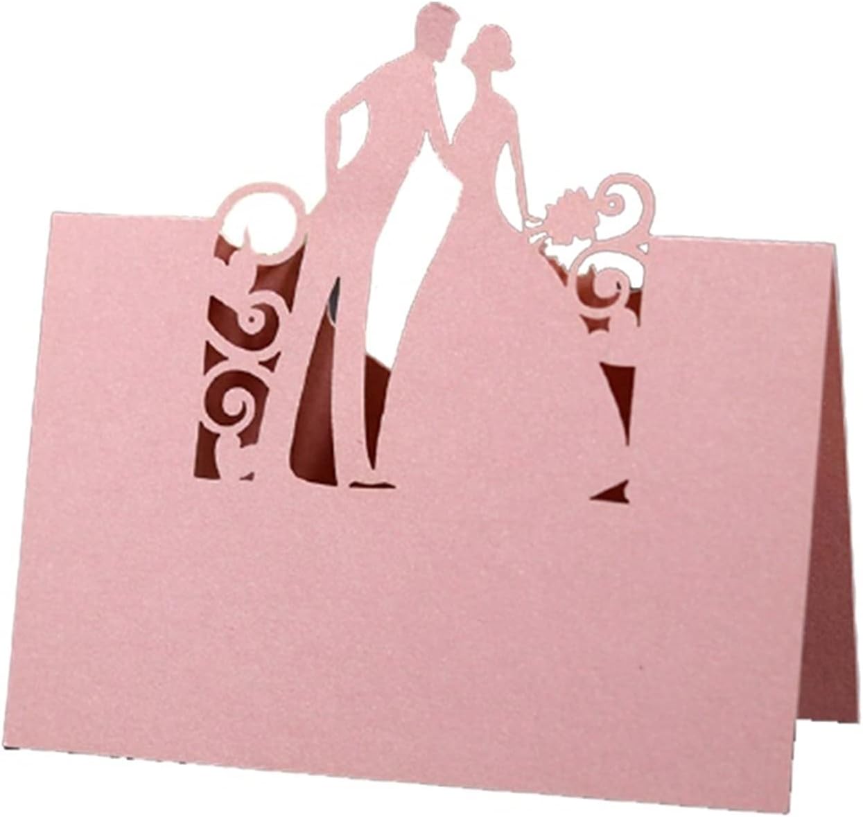 Laser Cut Bride and Groom Table Name Place Cards Lace Name Message Setting Card Wedding Birthday Party Favor Decoration 50pcs Holiday Decoration Cards (Color : Red Size : 9X12cm) (Green 9X12cm)