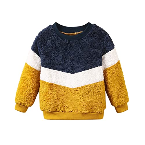 Moletom infantil para meninos e meninas com capuz Color Block de lã manga curta com capuz para crian