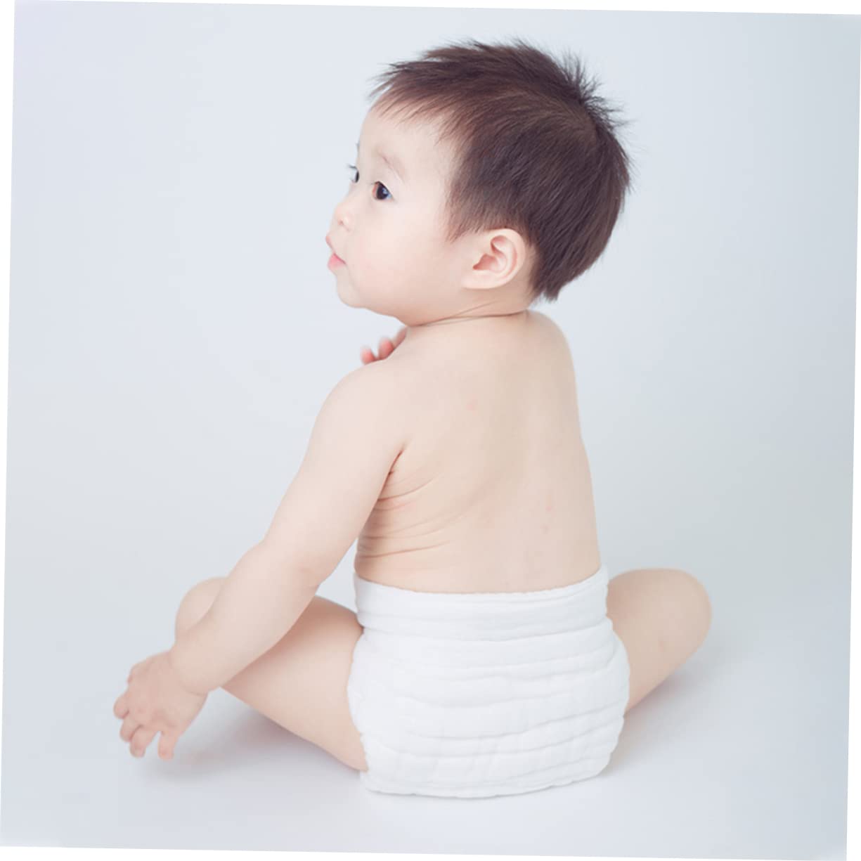 Hohopeti 5pcs Cloth Diapers Washable Diapers Diaper Pants Newborn Cloth Diaper Pure Cotton White