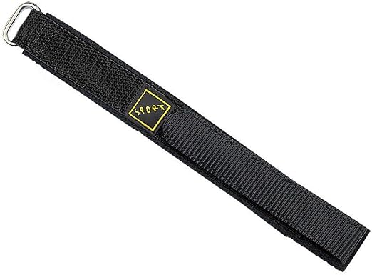 Minott, cinturino per orologio in velcro, in tessuto, 20 mm, colore nero :  Amazon.it: Orologi
