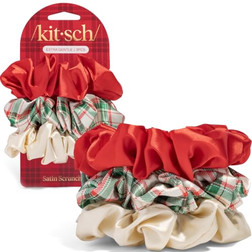 Image of Kitsch Holiday Satin Scrunchies or Women - Multi Color, 3pc