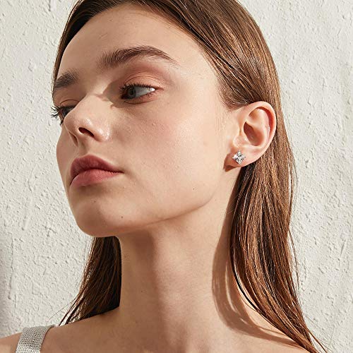 Han Han Square Stud Earrings Princess Cut Earrings Men Diamond Earrings Faux Diamond Stud Earrings Cz Earrings Cubic Zirconia Stud Earrings For Women Fake Diamond Studs Square Diamond Earrings 6Mm #TOP2