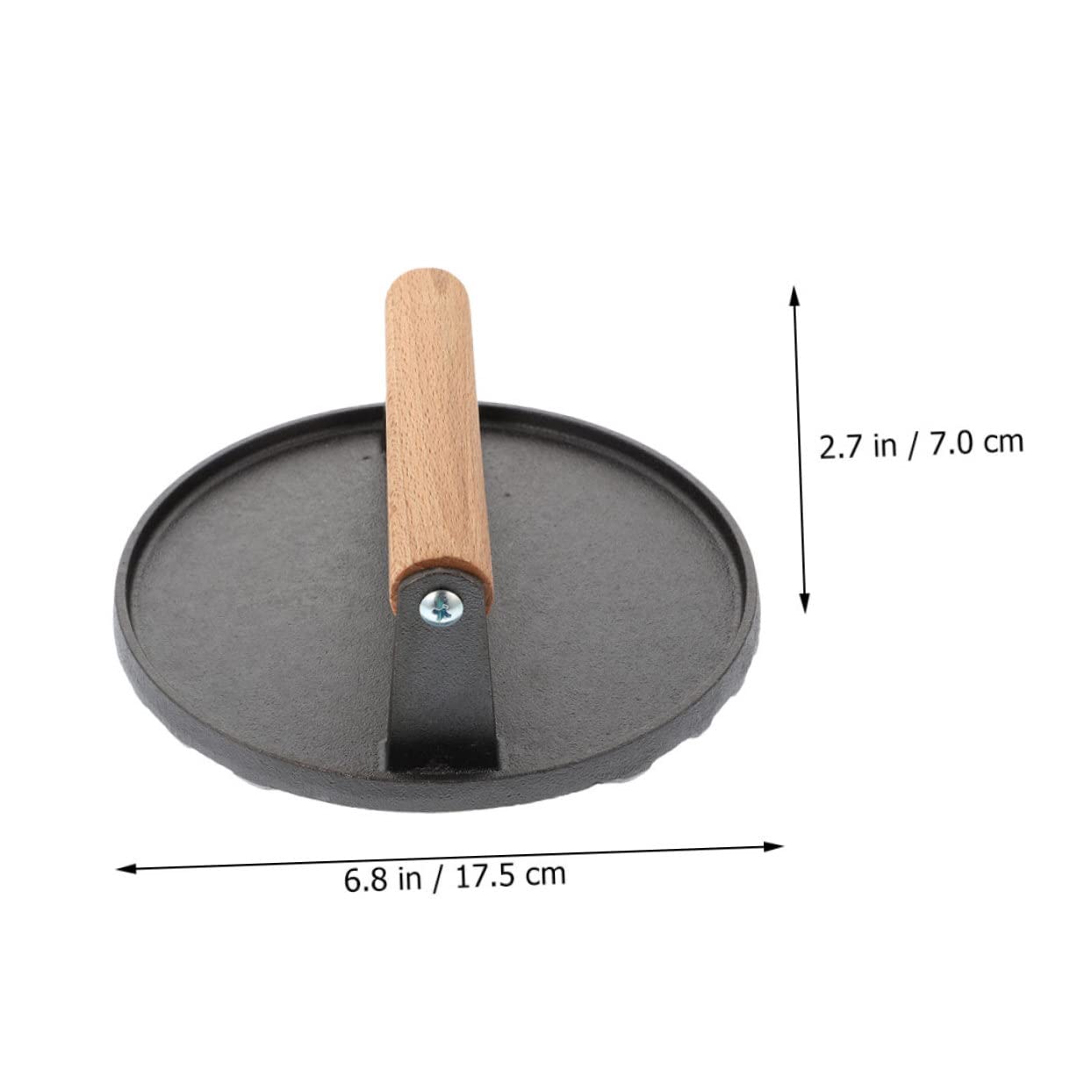 Prensa de Carne de Hierro Fundido Redonda Molde para Hamburguesas Caseras Herramienta Ergonómica para Asar y Cocinar Prensa Manual Compacta para Moldear Carne Casa