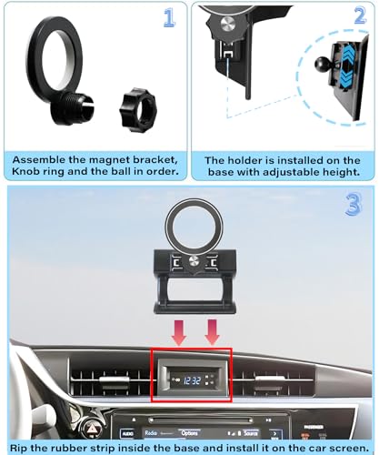 Image of Car Phone Holder for Toyota Corolla 2014 2015 2016 2017 2018 Accessories | Compatible with MagSafe Strong Magnetic Clip Cell Phone Mount, Hands-Free 360 Rotatable Adjustable, Not Block Air Vents