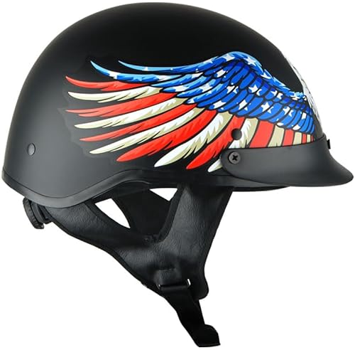 Miniatura 3 de 1Storm Casco de media cara para motocicleta, ciclomotores, scooter, piloto con visera ahumada interior retráctil