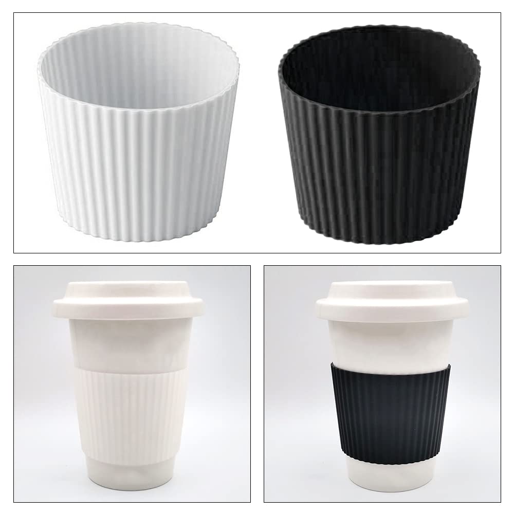 Hsthe Sea 5 Pezzi di Copertura Protettiva per Tazza di caffè Riutilizzabile in Silicone Antiscivolo colorato Resistente al Calore