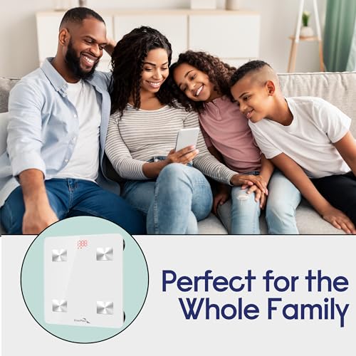 EnerPlex Scale for Body Weight - Accurate Digital BMI Bathroom and Home Scale for Weighing and Home Workout - White