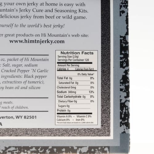 Hi Mountain Jerky Cure & Seasoning Kit - Cracked Pepper 'N Garlic Blend #TOP3