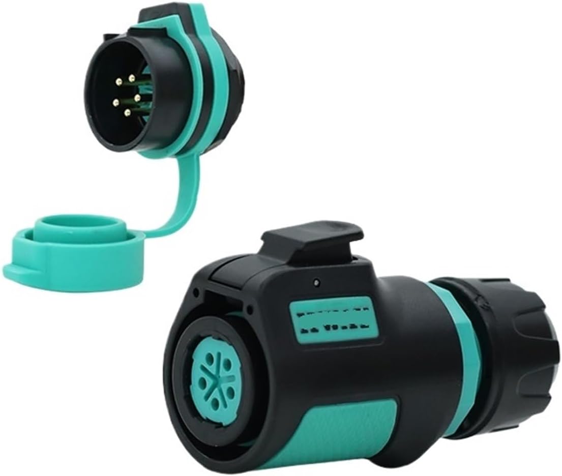 K20 reverse aviation socket 2-3-4 core 5-7-9 pin power round seat connector quick connector(5 core plug R5 rear nut seat 12A250V)