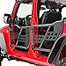 EAG Safari Tubular Doors with Mirror for 07-18 Jeep Wrangler JK 4 Door Only, Black