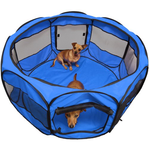 OxGord 8-Panel Pop-Up Tent with Carry Bag Portable PlayPen for Pets, 48 by 48 by 25
