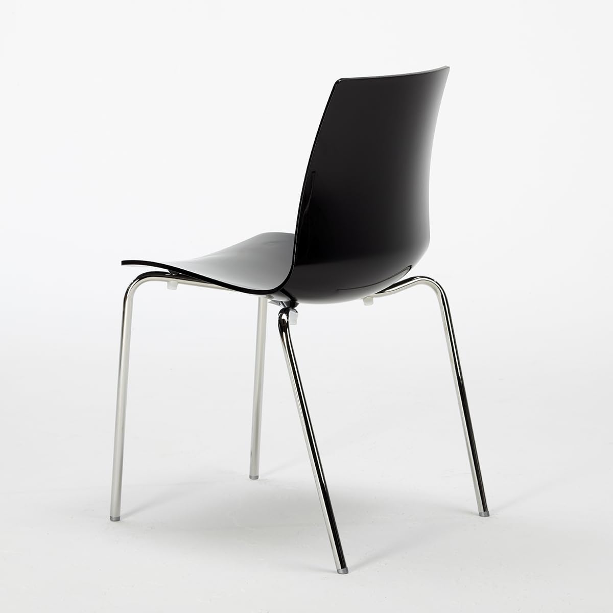 Sedie bar cucina gambe acciaio impilabile Lollipop Grand Soleil - Nero