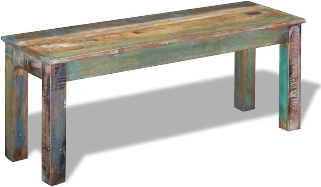 vidaXL Bench Multicolour Solid Reclaimed Wood Medium Durable