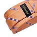 DiBanGu Mens Tie Silk Plaid Striped Necktie and Pocket Square Cufflinks Tie Clip Set with Gift Box Formal Wedding Party, Light Orange