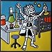 6x6 The Chemist. Day-of-The-Dead Clay Tile