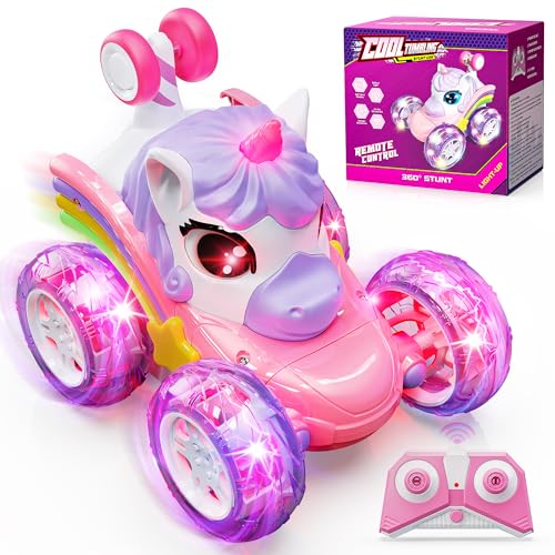 Jofuni Voiture Telecommandé Enfant Rechargeable, Voiture Télécommandée Fille, Jouet Enfant 3 4 5 6 Ans Fille, Licorne Jouet, Cadeau 3 4 5 6 Ans, Licorne...