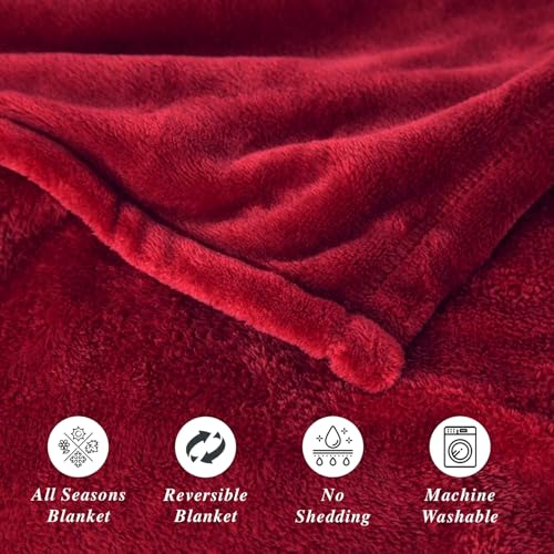 Image of Cloth Fusion Nimbus 280 GSM Fleece Blanket, Maroon, Single 58x86 inches | Double-Brushed Both Sides, Anti-Pilling Weave, Colour-Lock Dye, Reinforced Stitching, Machine Washable