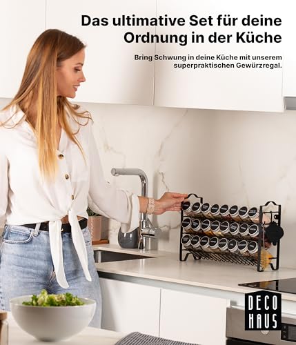 wetterfeste Kreideetiketten sichtbar. - Detailansicht von Deco haus Gewürzregal Stehend Wand Test – Dealfoxx.de