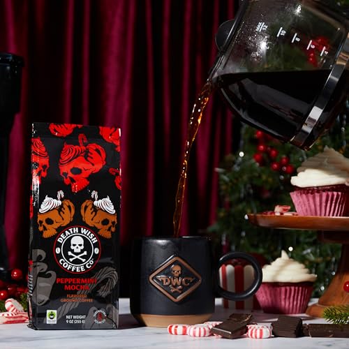 Image of Death Wish Coffee - Peppermint Mocha Flavored Ground Coffee (18 Ounce)